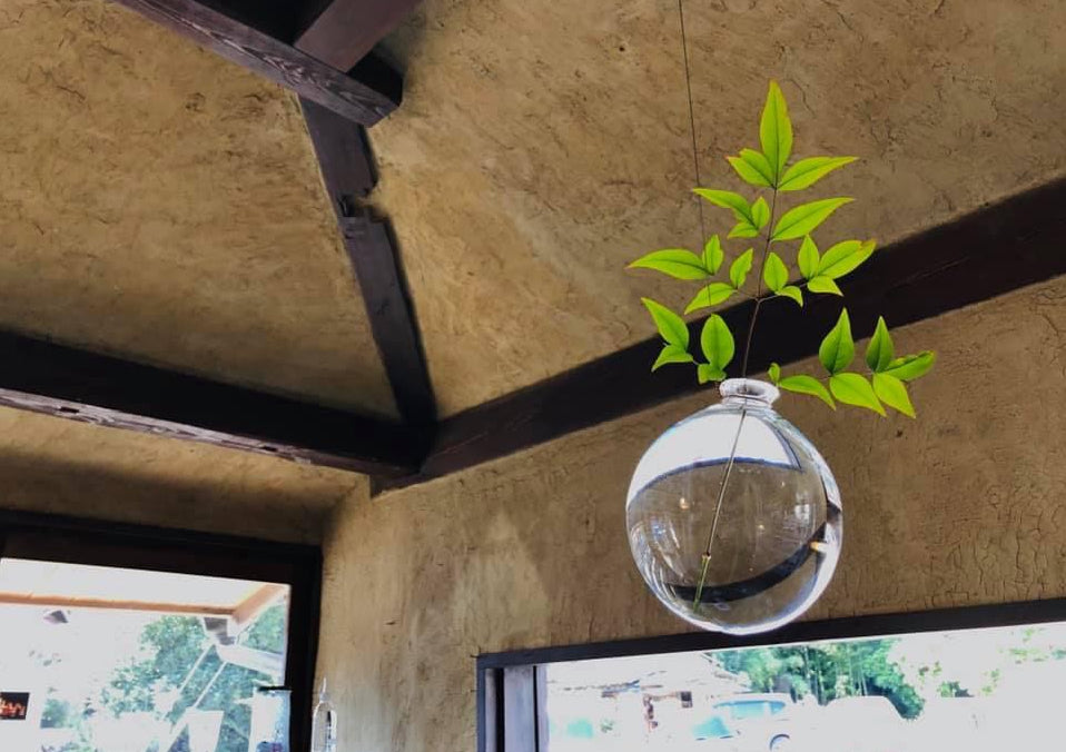 hanging glass vase hand-made in Japan