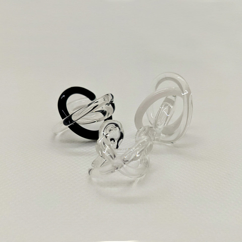 Ear cuff - 'Triple Loop' Transparent x White