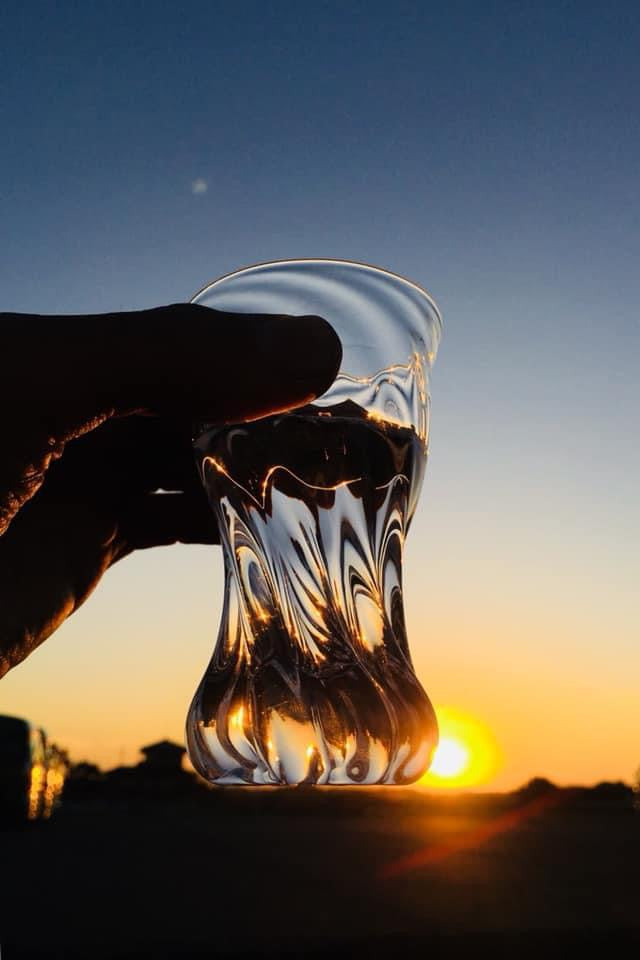 Twisted shot glass